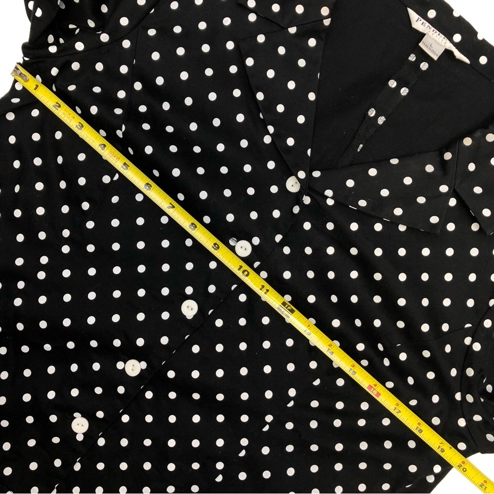 Pendleton Polka Dot Black White Button Down Blaze… - image 6
